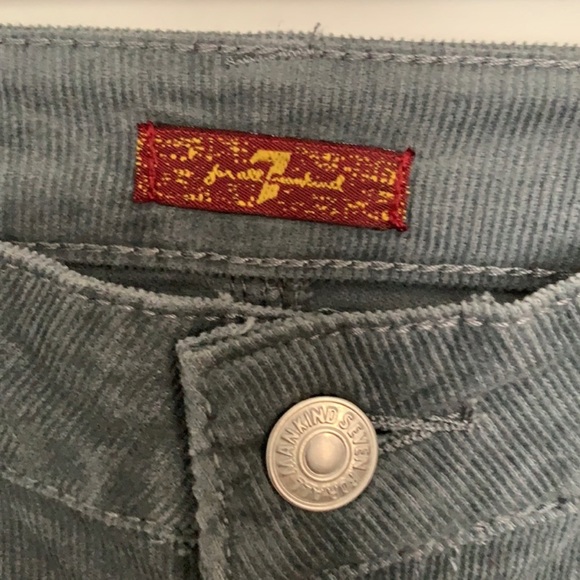 7 For All Mankind Gray Corduroy Mid Rise Pants - Picture 2 of 6